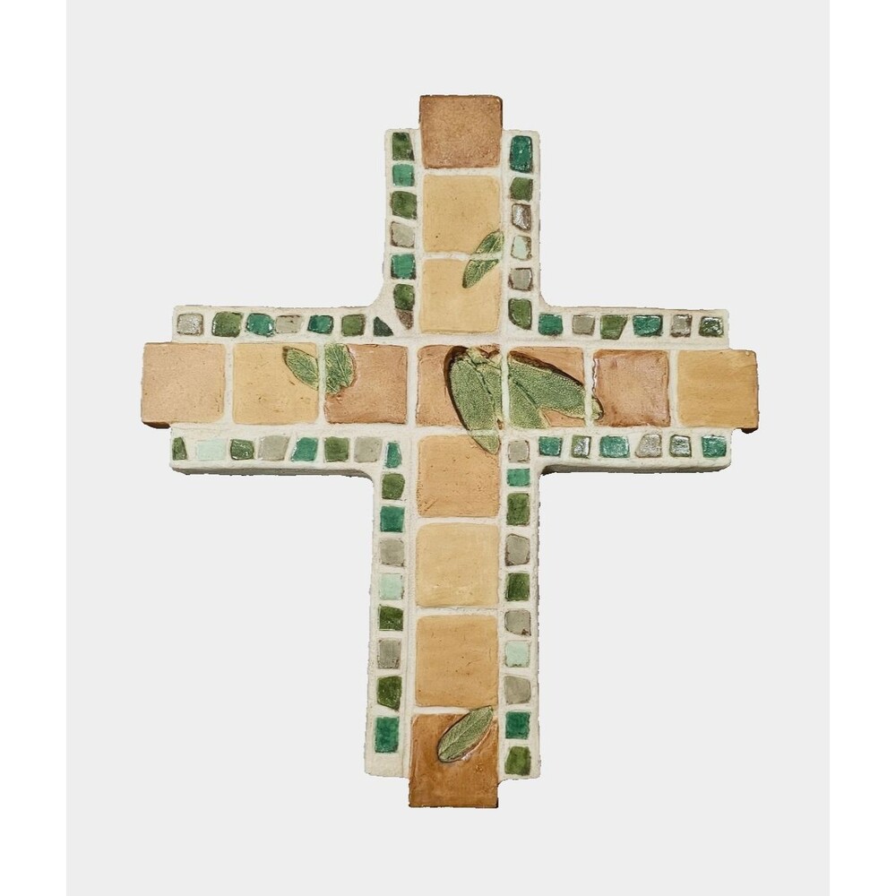 Spiritual Harvest Sage Mosaic Wall Cross CJ-0103 United Design